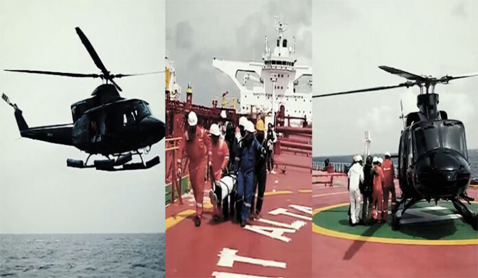 ship worker rescued sea